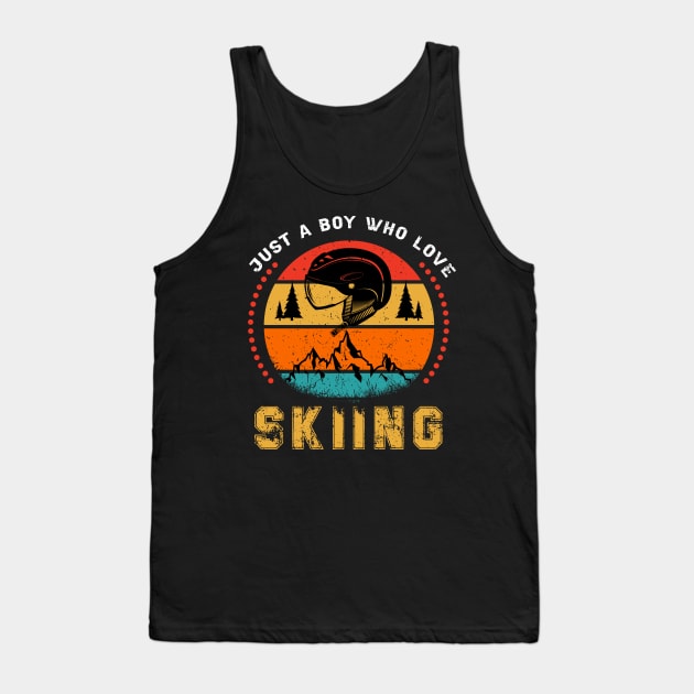 Just A Boy Who Love Skiing Tank Top by Hensen V parkes